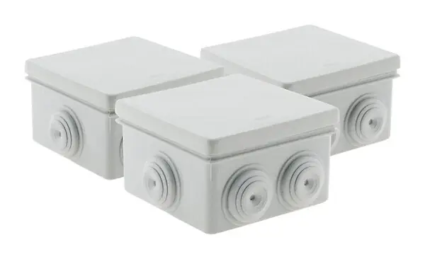 Lot de 3 boîtes de dérivation étanches carrées IP55 80x80mm ZENITECH Prix Réduit