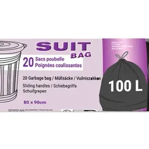 Sac poubelle poignée coulissante - 100L - 20 sacs SUIT BAG Dernier Modèle