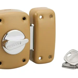 Verrou de porte d‘entrée Corvette à bouton et cylindre 50 mm doré 3 clés THIRARD Vente Flash