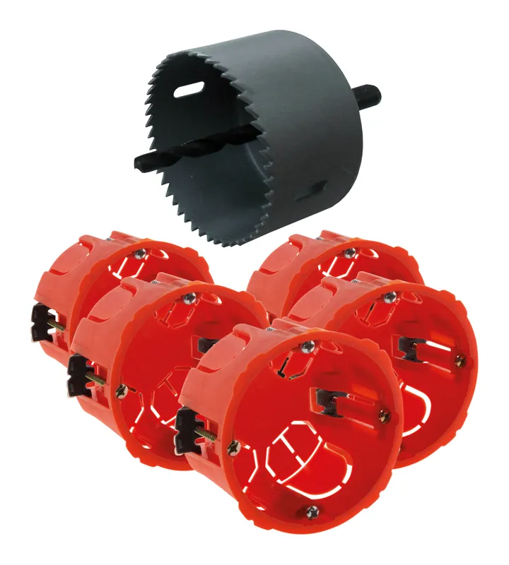 5 boîtes d‘encastrement 1 poste 65x40mm IP20 avec scie cloche pour Matériaux creux - ZENITECH Nouveauté