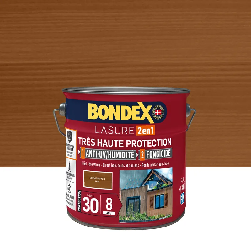 Lasure très haute protection 8 ans chêne moyen 2,5 l BONDEX Marque