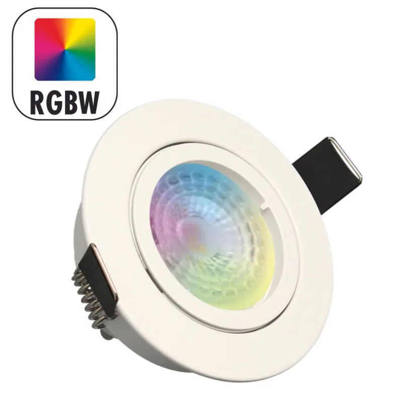 Expédition Rapide Spot LED encastrable connecté WiFi GU10 orientable multicolore + blanc Blanc - Saphyr ARLUX