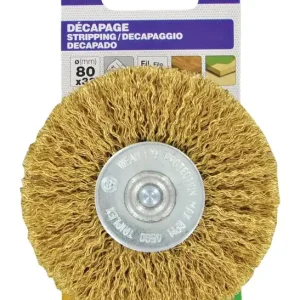 Nouvelle Collection Brosse circulaire acier laitonné diamètre 80 mm TIVOLY