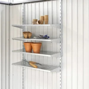 Dernier Modèle 4 étagères 24,5 x 72 cm avec 8 supports pour armoires et abris BIOHORT Livraison à domicile incluse