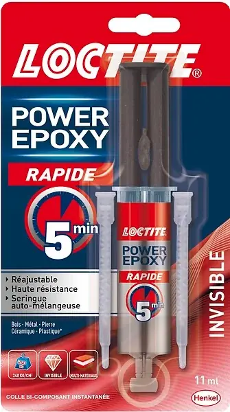 Offre Spéciale Colle époxy rapide - Invisible - Seringue 11ml LOCTITE