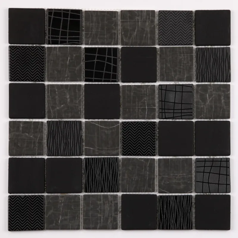 Mosaïque mural intérieur noir verre recyclé BEN 29,5 x 29,5 cm vendu à l‘unité SAS MAT INTER Meilleur Choix