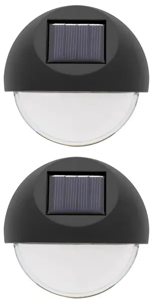 Petit Prix EZ SOLAR Pack de 2 appliques solaires rondes - 2 x 6 lumens - Panneau rond