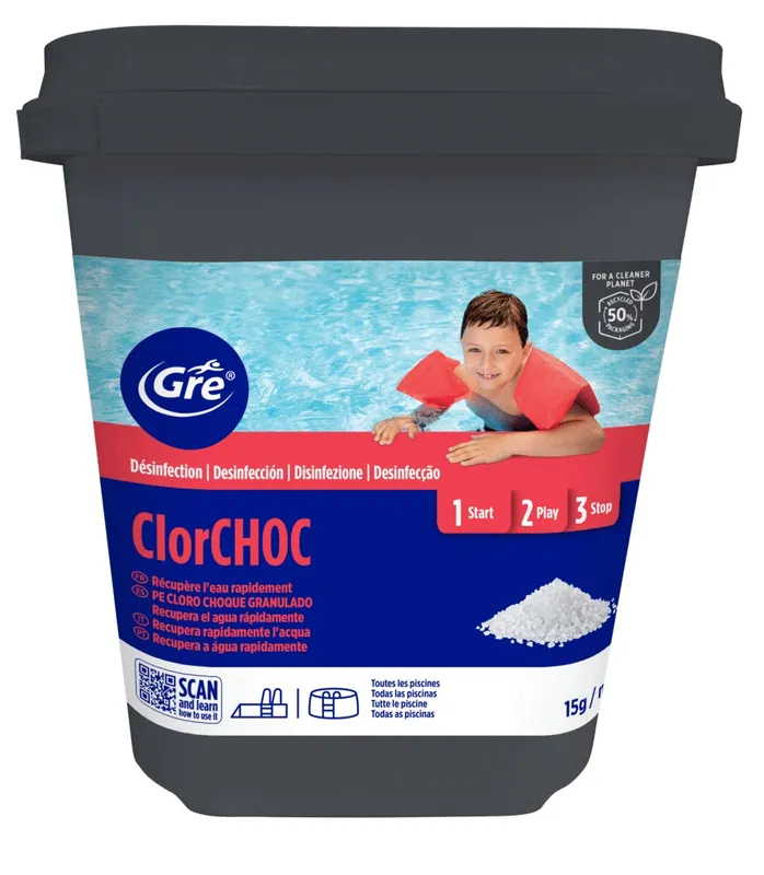 Chlore choc piscine - granulés seau de 5 kg GRE Marque