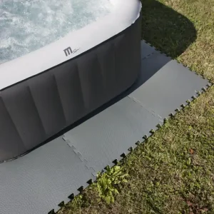 Dalles protection sol piscine hors-sol grises 9 pièces ép 8 mm 50 x 50 cm paquet de 2,25 m² GRE Jusqu'à Épuisement Des Stocks