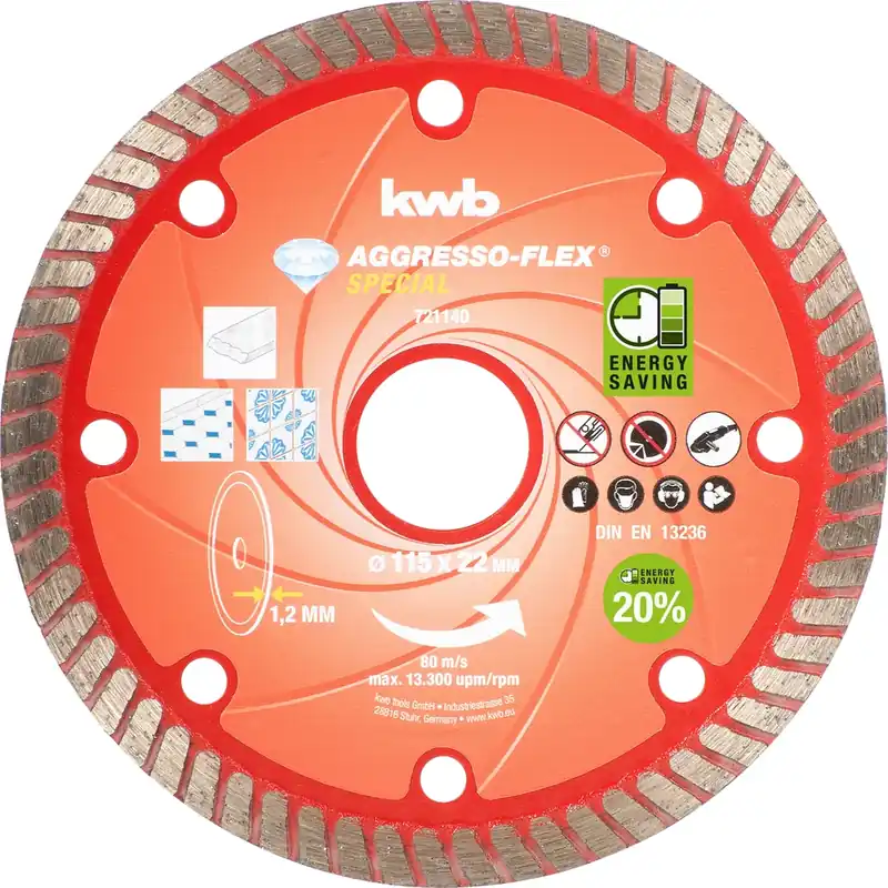 Disque diamant pour carrelage diamètre 125 mm AKKU-TOP Haute Qualité