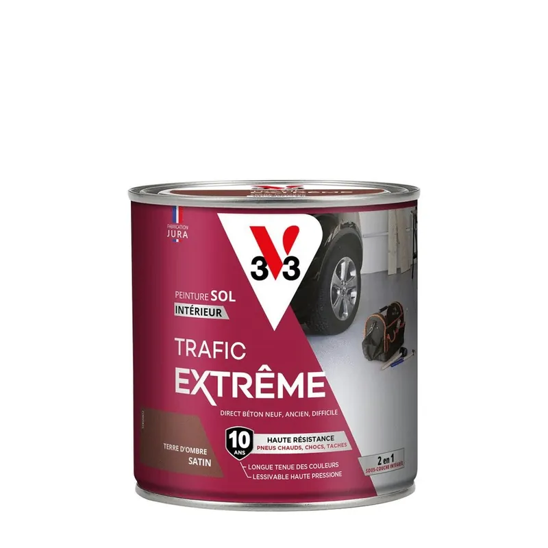 Peinture pour sol trafic extrême terre d‘ombre 500 ml V33 Commander Vite