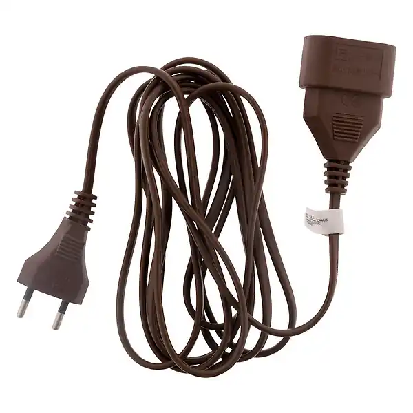 Rallonge 5m - HO3VVH2F 2x0,75mm² 6A - marron - Zenitech Produit De Marque