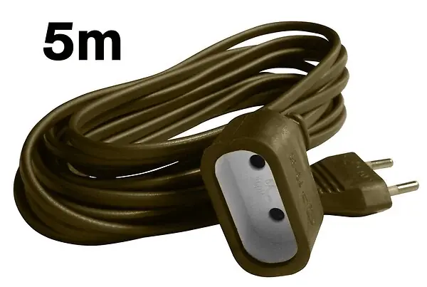 Marque Rallonge 5m - HO3VVH2F 2x0,75mm² 6A - or - Zenitech