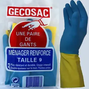 Paire de gants ménagers latex T9 Usage intensif GECOSAC Réduction