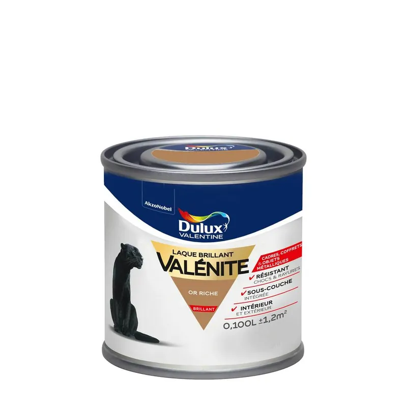 Peinture laque or riche VALENITE finition brillante 100 ml - DULUX VALENTINE Offre Du Jour