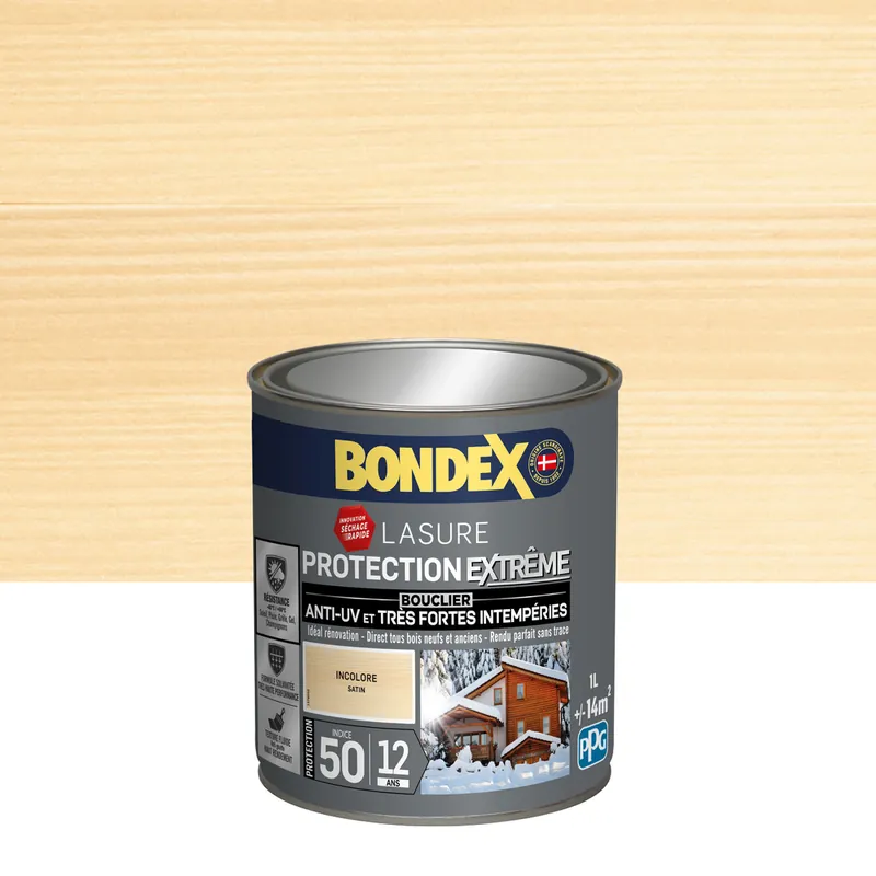 Authentique Lasure protection extrême 12 ans incolore 1 l BONDEX
