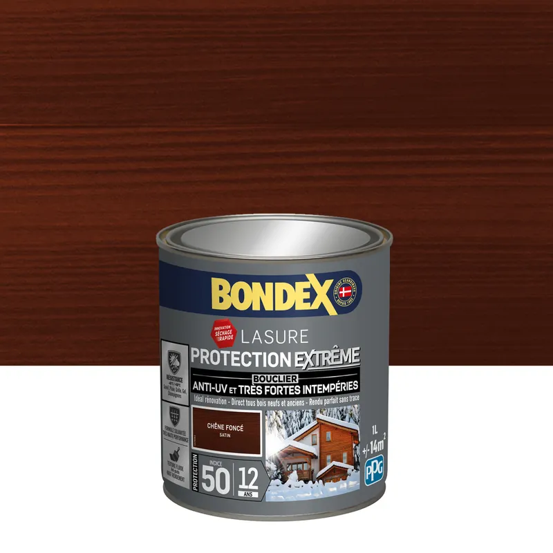 Must-Have Lasure protection extrême 12 ans chêne foncé 1 l BONDEX