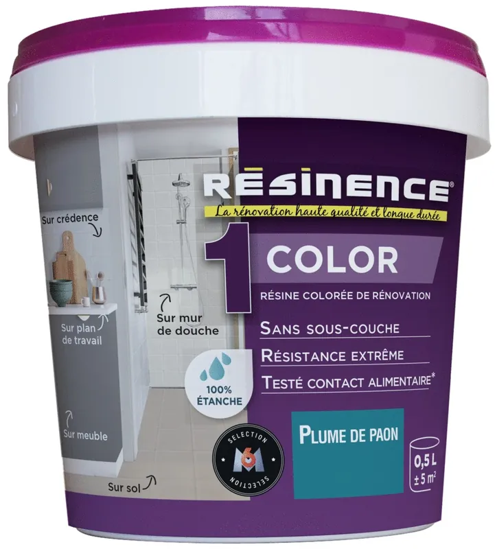 Résine de rénovation COLOR plume paon 500 ml RESINENCE Livraison Express