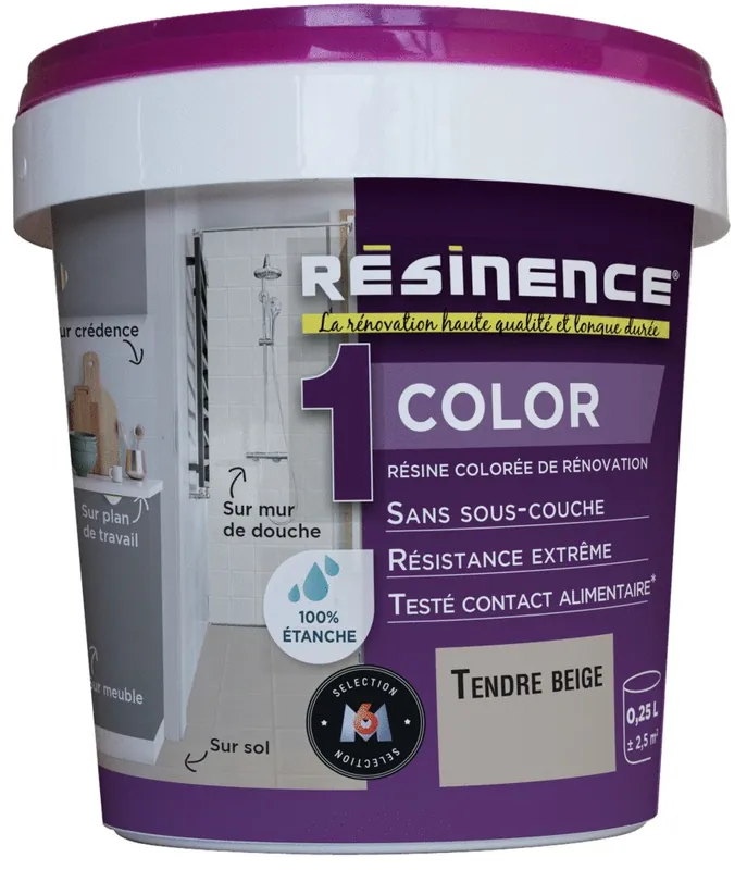 Résine de rénovation COLOR tendre beige 250 ml RESINENCE Paiement Sécurisé