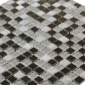 Feuille mosaïque verre dégradé gris/marbre gris 300x300mm MAT INTER Promotion