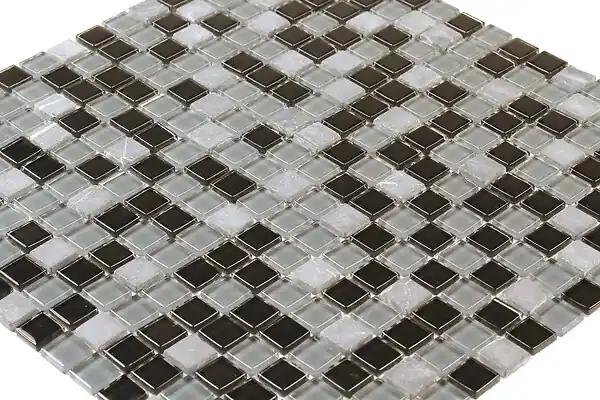 Feuille mosaïque verre dégradé gris/marbre gris 300x300mm MAT INTER Promotion