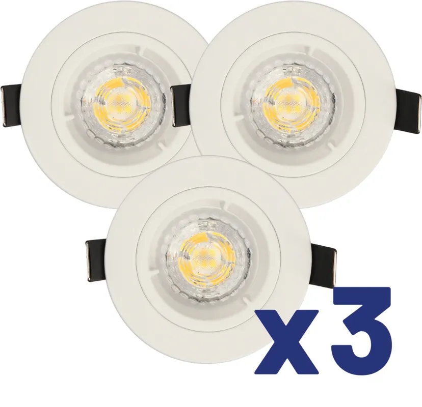 Authentique Spots LED encastrables GU10 lumière blanc chaud Blanc par 3 - Saphyr ARLUX
