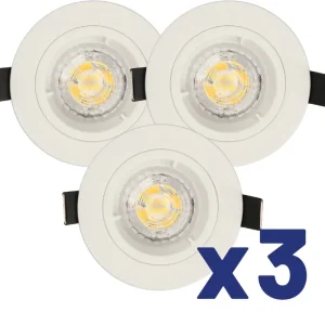 Spots LED encastrables GU10 lumière blanc neutre Blanc par 3 - Saphyr ARLUX Retour Gratuit