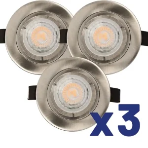 Affaire À Saisir Spots LED encastrables GU10 lumière blanc chaud Acier par 3 - Saphyr ARLUX
