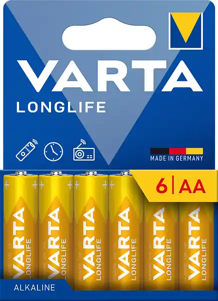 Bon Plan Pile alcaline AA Longlife - Lot de 6 - 1,5 V VARTA