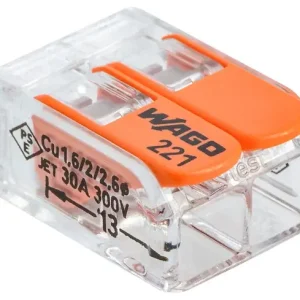 Lot de 3 connecteurs de dérivation S221 - 2 entrées - 6 mm² WAGO Réduction