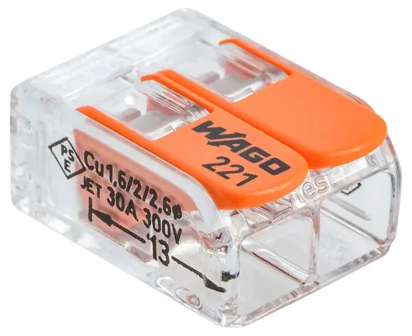 Lot de 3 connecteurs de dérivation S221 - 2 entrées - 6 mm² WAGO Réduction