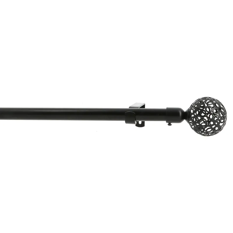 Solde Kit tringle à rideaux extensible en métal de 1.20 à 2.10 m diam 16 à 19 mm Finition Noir - MOBOIS