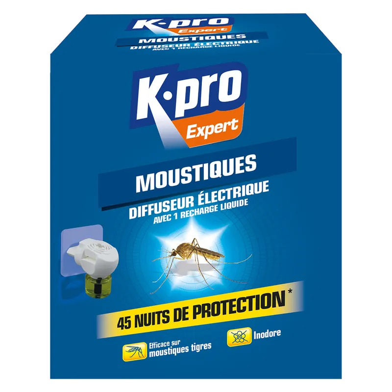 Prix Cassé Diffuseur électrique anti-moustique avec 1 recharge liquide - K-PRO