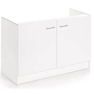 Meuble sous évier blanc Laura 2 portes L 120 x H 82 x P 56 cm OFITRES Nouvel Arrivage