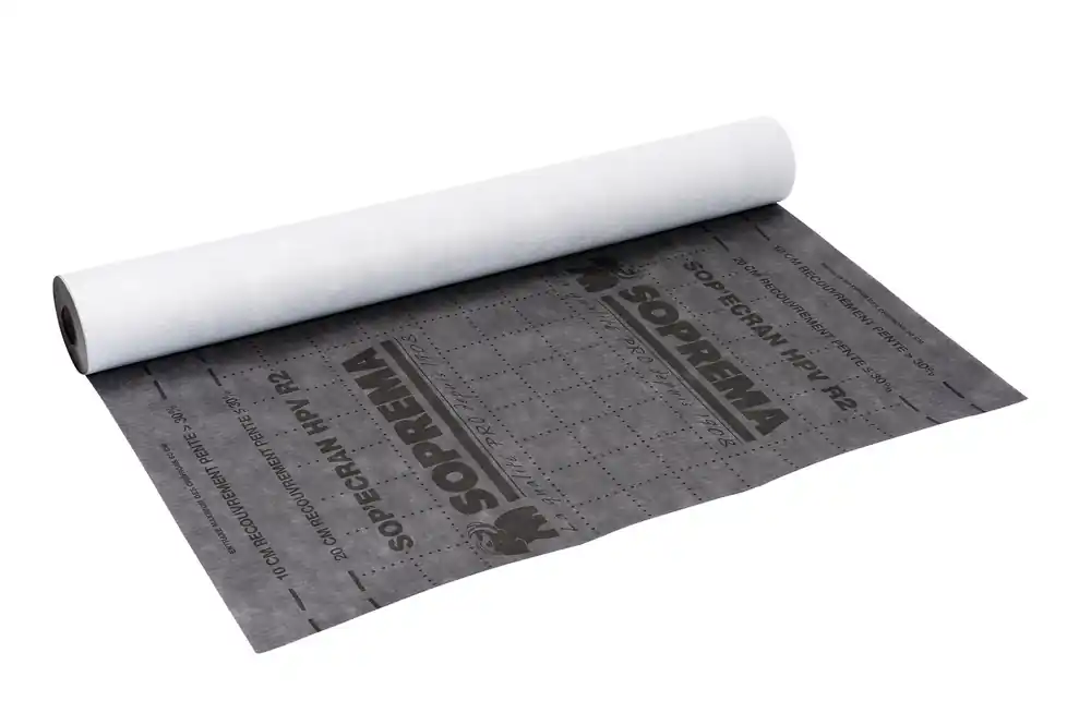 Ecran de sous-toiture HPV R2 et Pare pluie certifié QBAT - Rouleau l.1.5 m x L.50 SOPREMA® Affaire À Saisir