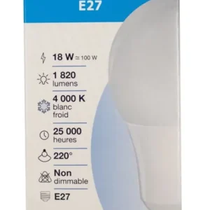 Super Prix Ampoule LED standard E27 18W=1820 lumens blanc neutre FOX LIGHT