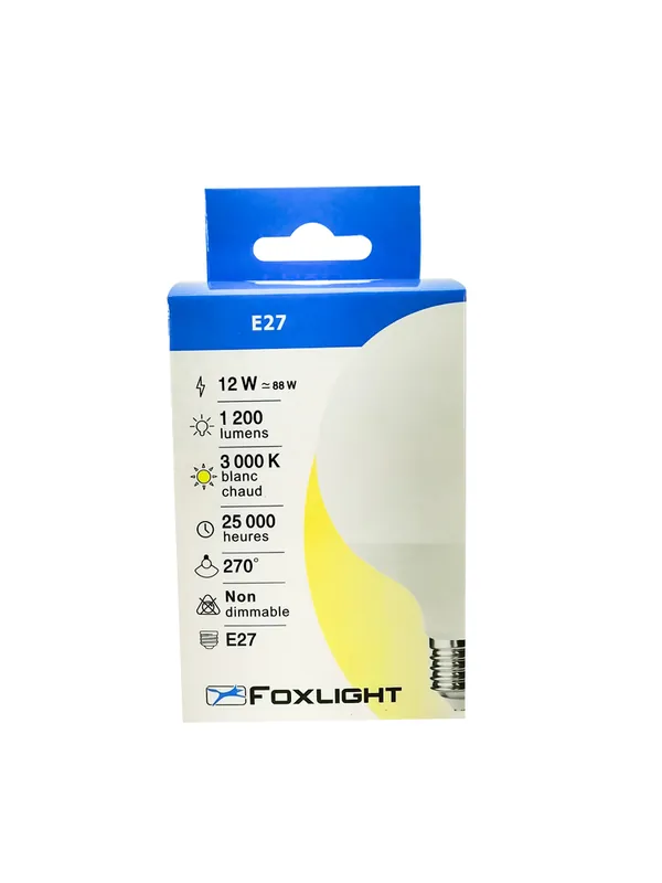 Ampoule LED globe E27 12 W = 1200 lumens blanc chaud FOXLIGHT Nouvel Arrivage