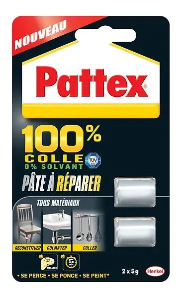 Colle Pâte Epoxy 100% Pâte à réparer 2x5g PATTEX Satisfait Ou Remboursé