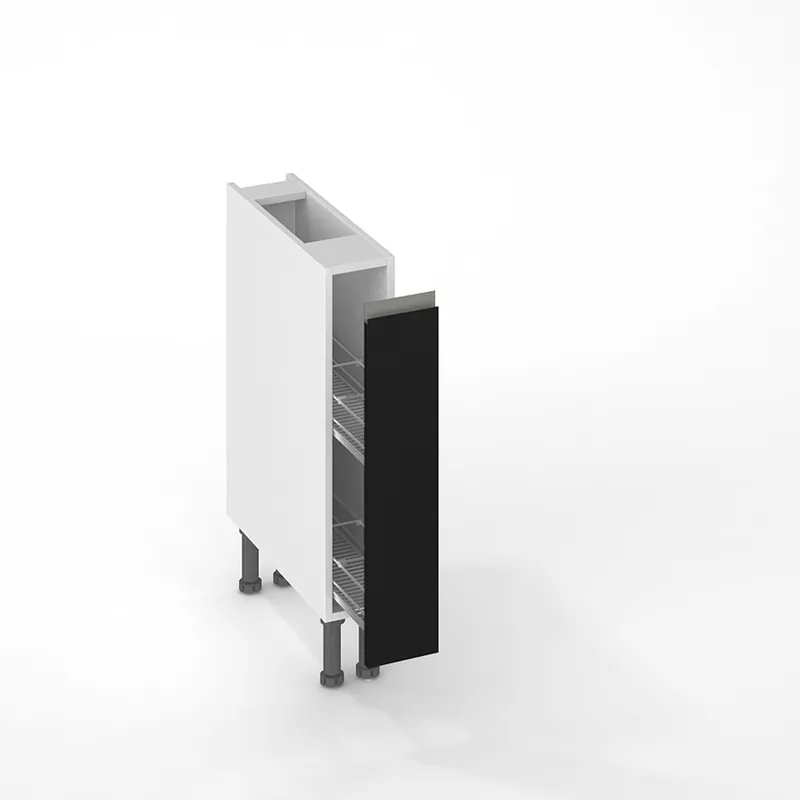 Remise Façade avec poignée intégrée pour meuble range-épices Mallorca noir mat 70 x 15 cm OFITRES