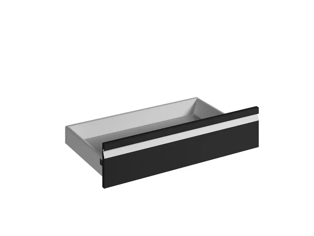Top Vente Façade tiroir avec poignée intégrée pour meuble de cuisine Ibiza noir mat 13,8 x 80 cm OFITRES