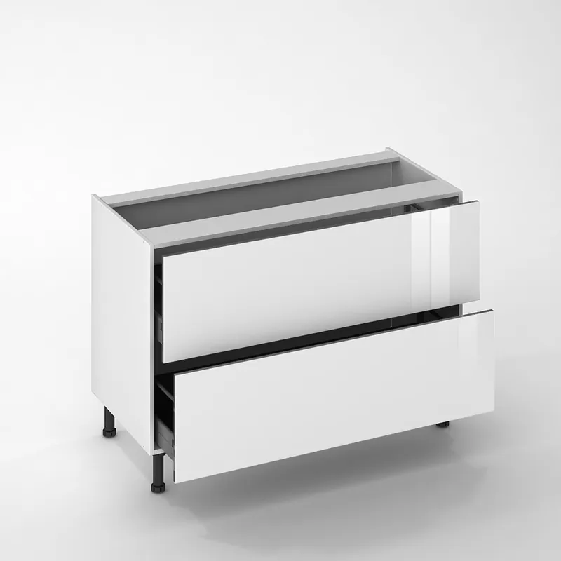 Offre Exclusive Façade pour meuble bas de cuisine Cristal blanche brillante 35 x 120 cm OFITRES