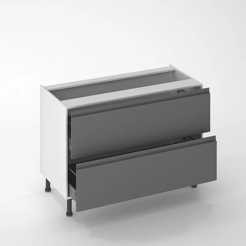 Façade pour meuble bas de cuisine Perle anthracite 35 x 120 cm OFITRES Soldes