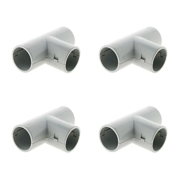 Soldes Lot de 4 Té dérivation pour tube IRL Ø25mm - Gris - Zenitech