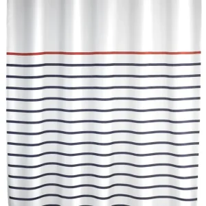 Retour Gratuit Rideau de douche textile Marine Blanc 180 x 200 cm WENKO
