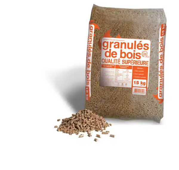 Granulés de bois 15 kg - Qualité supérieure - DINplus Retour Gratuit