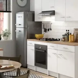 Façade vitrée avec cadre en aluminium noir pour meuble haut de cuisine H 80 x L 35 OFITRES Affaire À Saisir