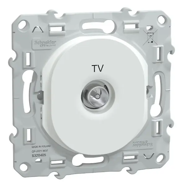 Promotion Prise TV simple encastrée Blanc Ovalis - Schneider SCHNEIDER ELECTRIC