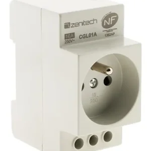 Prise modulaire 2P+T - 16A - Rail DIN ZENITECH Dernière Chance