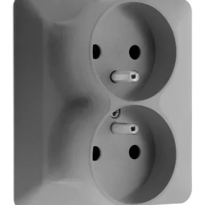 Petit Prix Double prise 2P+T 16A - Titanium - bornes automatiques ZENITECH