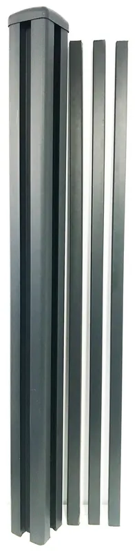 Populaire Poteau de clôture P-MEX gris anthracite H 2,30 m - 80 x 80 mm - MOREY